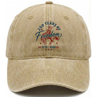 250 Years Of Freedom Cowboy Washed Cotton Baseball Cap Western 250th Anniversary USA 1776 2026