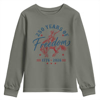 250 Years Of Freedom Cowboy Youth Sweatshirt Western 250th Anniversary USA 1776 2026