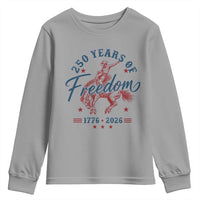 250 Years Of Freedom Cowboy Youth Sweatshirt Western 250th Anniversary USA 1776 2026