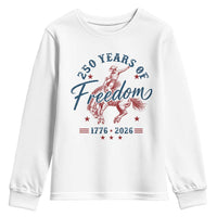 250 Years Of Freedom Cowboy Youth Sweatshirt Western 250th Anniversary USA 1776 2026