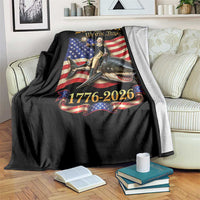 250 Years George Washington Riding Shark Throw Blanket Funny July 4th American Flag 1776 2026