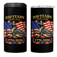 250 Years George Washington Riding Shark 4 in 1 Can Cooler Tumbler Funny July 4th American Flag 1776 2026