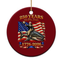 250 Years George Washington Riding Shark Ceramic Ornament Funny July 4th American Flag 1776 2026