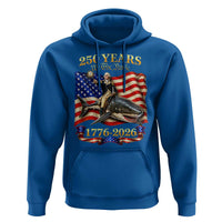 250 Years George Washington Riding Shark Hoodie Funny July 4th American Flag 1776 2026