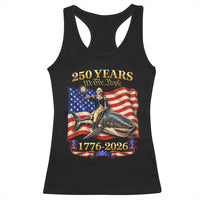 250 Years George Washington Riding Shark Racerback Tank Top Funny July 4th American Flag 1776 2026