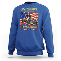 250 Years George Washington Riding Shark Sweatshirt Funny July 4th American Flag 1776 2026