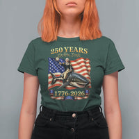 250 Years George Washington Riding Shark T Shirt For Women Funny July 4th American Flag 1776 2026