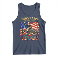 250 Years George Washington Riding Shark Tank Top Funny July 4th American Flag 1776 2026