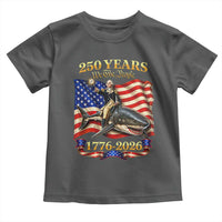 250 Years George Washington Riding Shark Toddler T Shirt Funny July 4th American Flag 1776 2026