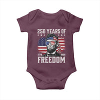 Abraham Lincoln 250 Years Of Freedom Baby Onesie 1776 2026 4th of July