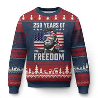 Abraham Lincoln 250 Years Of Freedom Ugly Christmas Sweater 1776 2026 4th of July