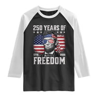 Abraham Lincoln 250 Years Of Freedom Raglan Shirt 1776 2026 4th of July