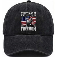 Abraham Lincoln 250 Years Of Freedom Washed Cotton Baseball Cap 1776 2026 4th of July