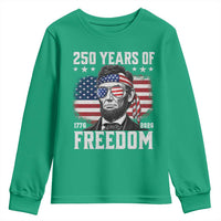 Abraham Lincoln 250 Years Of Freedom Youth Sweatshirt 1776 2026 4th of July