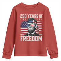 Abraham Lincoln 250 Years Of Freedom Youth Sweatshirt 1776 2026 4th of July