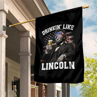 Drinkin Like Lincoln Garden Flag Abraham Lincoln 4th of July Beer Lover
