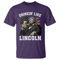 Drinkin Like Lincoln T Shirt Abraham Lincoln 4th of July Beer Lover