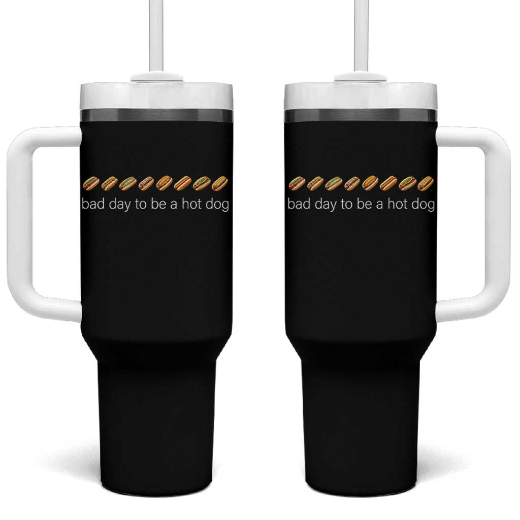Bad Day To Be A Hot Dog Tumbler With Handle Funny US Regional Hotdog Styles