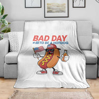 Bad Day To Be A Hot Dog Throw Blanket Funny BBQ Grilling 4th of July