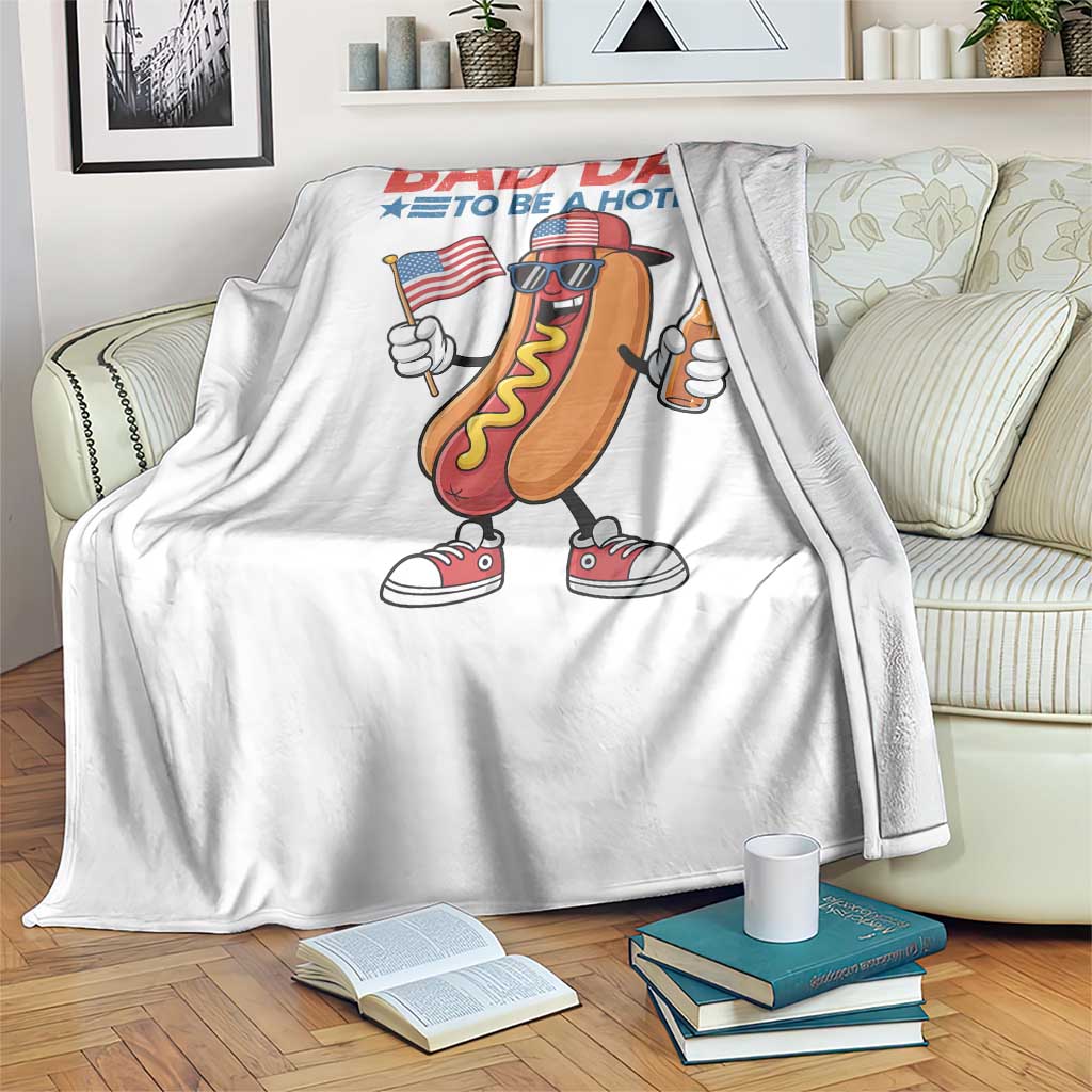 Bad Day To Be A Hot Dog Throw Blanket Funny BBQ Grilling 4th of July