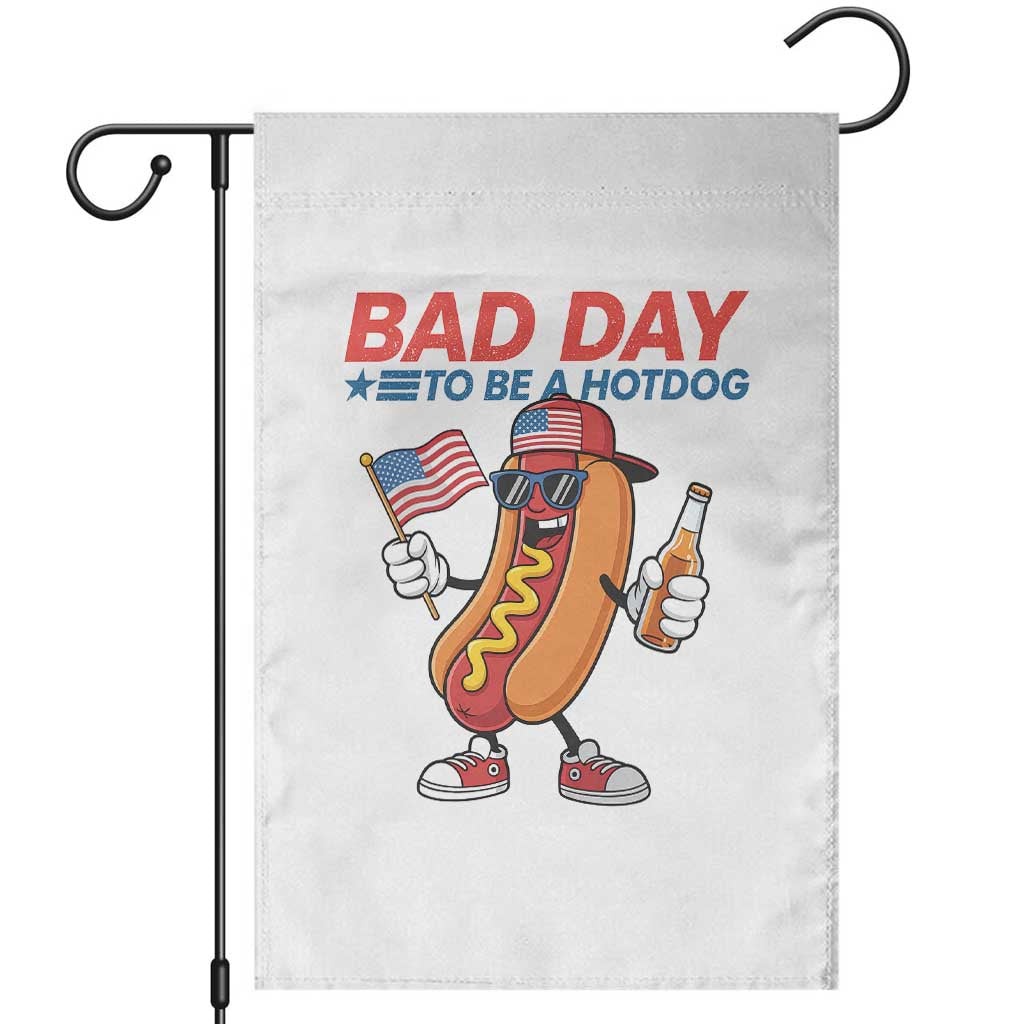Bad Day To Be A Hot Dog Garden Flag Funny BBQ Grilling 4th of July