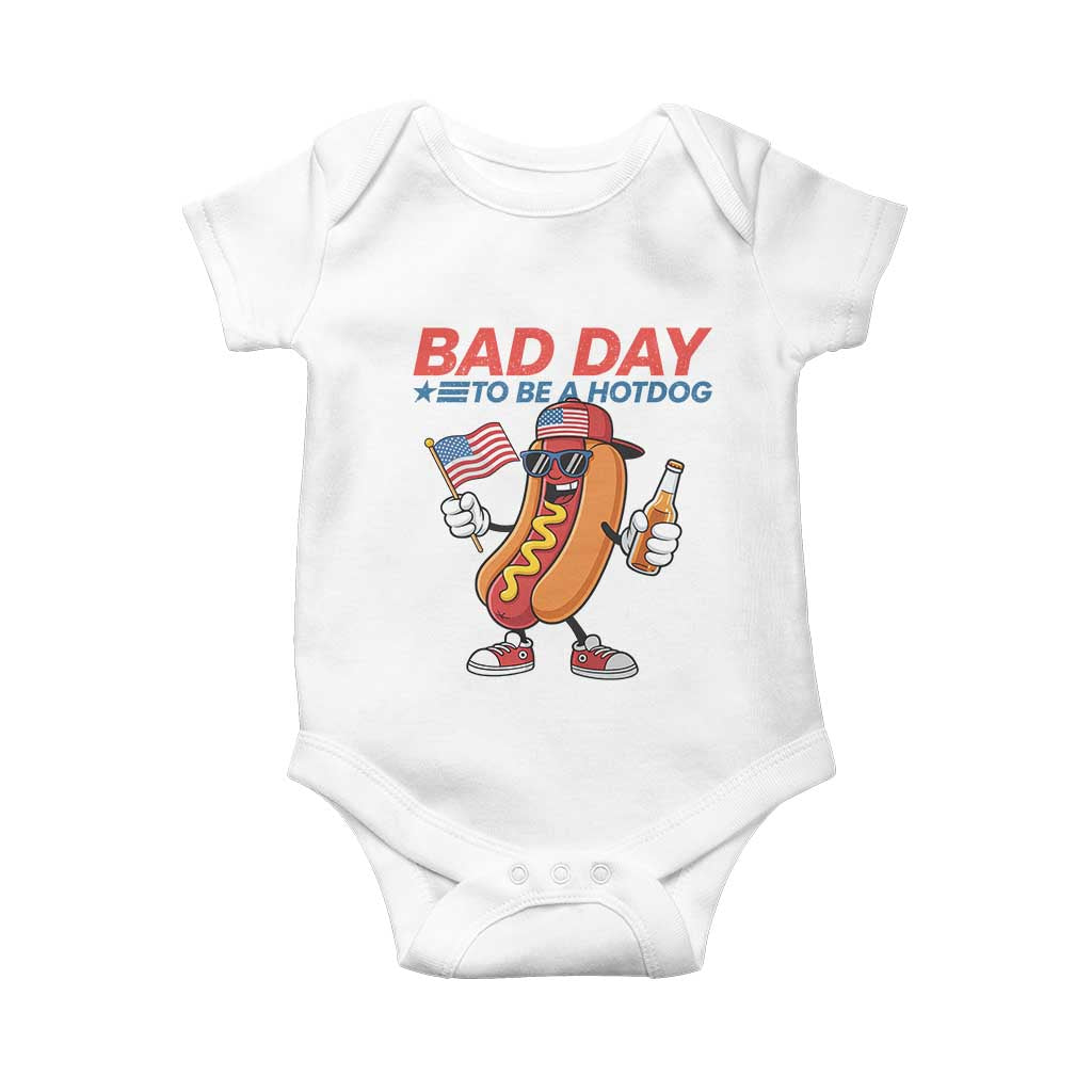 Bad Day To Be A Hot Dog Baby Onesie Funny BBQ Grilling 4th of July