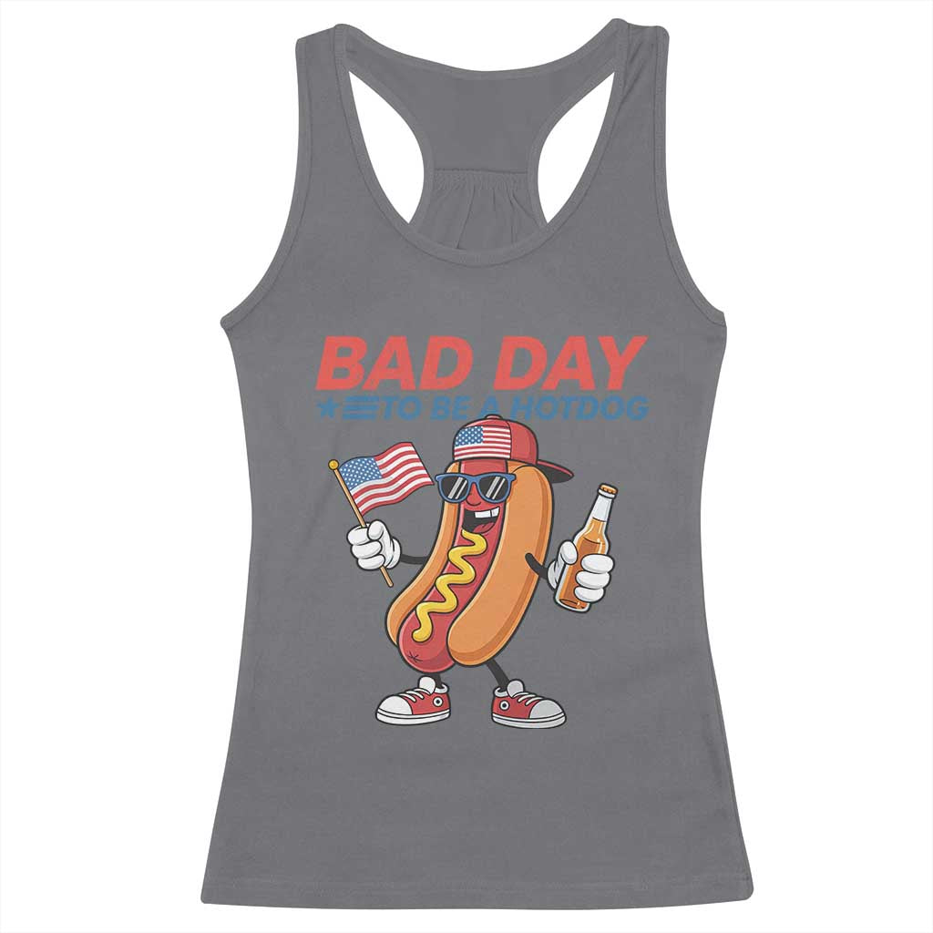 Bad Day To Be A Hot Dog Racerback Tank Top Funny BBQ Grilling 4th of July