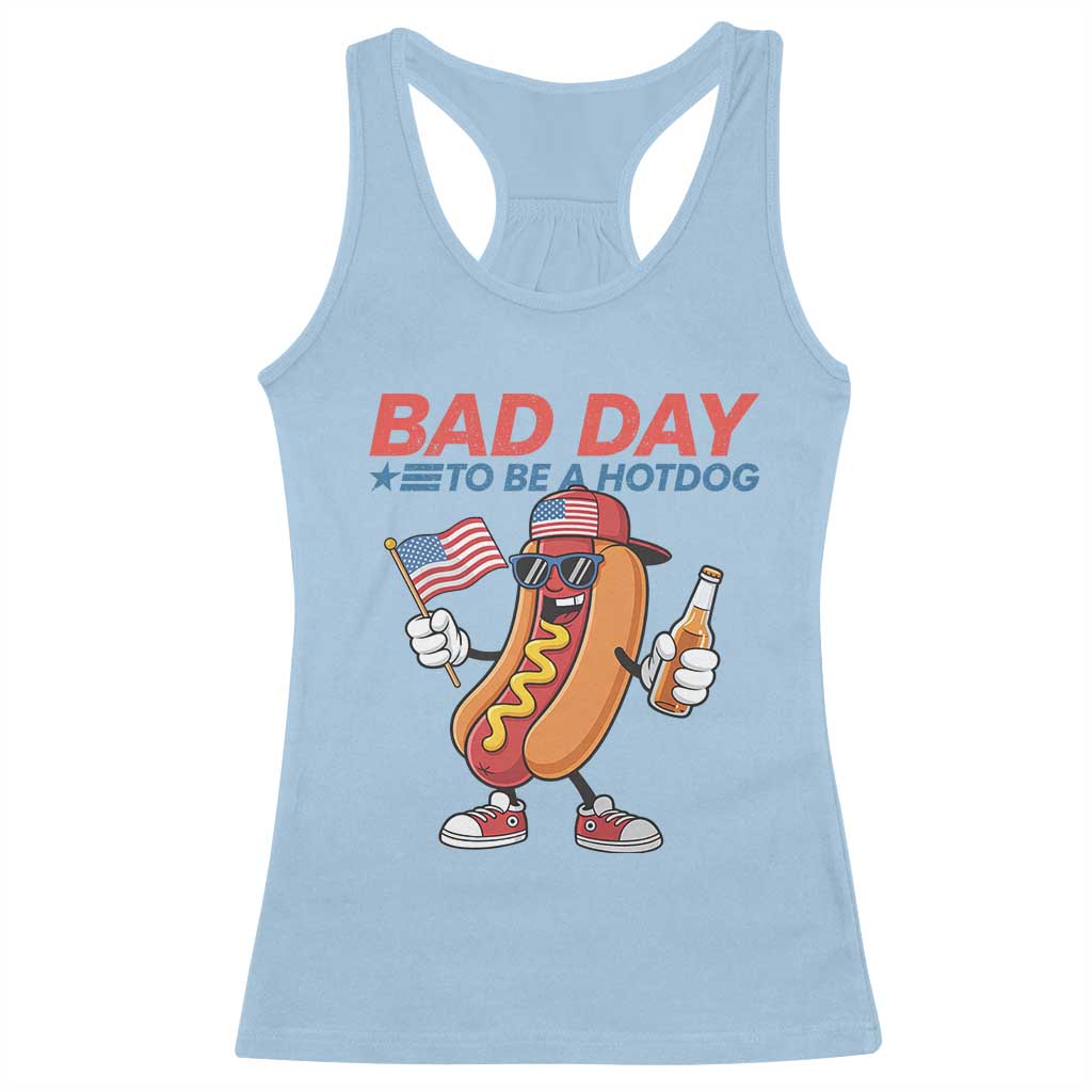 Bad Day To Be A Hot Dog Racerback Tank Top Funny BBQ Grilling 4th of July