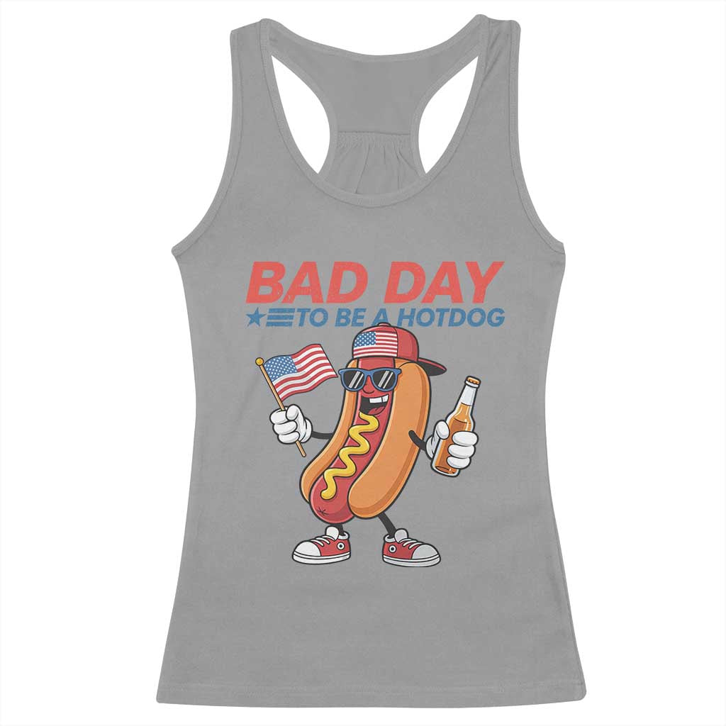 Bad Day To Be A Hot Dog Racerback Tank Top Funny BBQ Grilling 4th of July