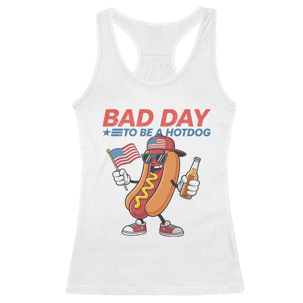 Bad Day To Be A Hot Dog Racerback Tank Top Funny BBQ Grilling 4th of July