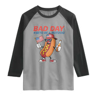 Bad Day To Be A Hot Dog Raglan Shirt Funny BBQ Grilling 4th of July