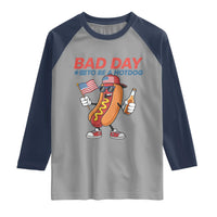 Bad Day To Be A Hot Dog Raglan Shirt Funny BBQ Grilling 4th of July