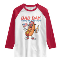 Bad Day To Be A Hot Dog Raglan Shirt Funny BBQ Grilling 4th of July