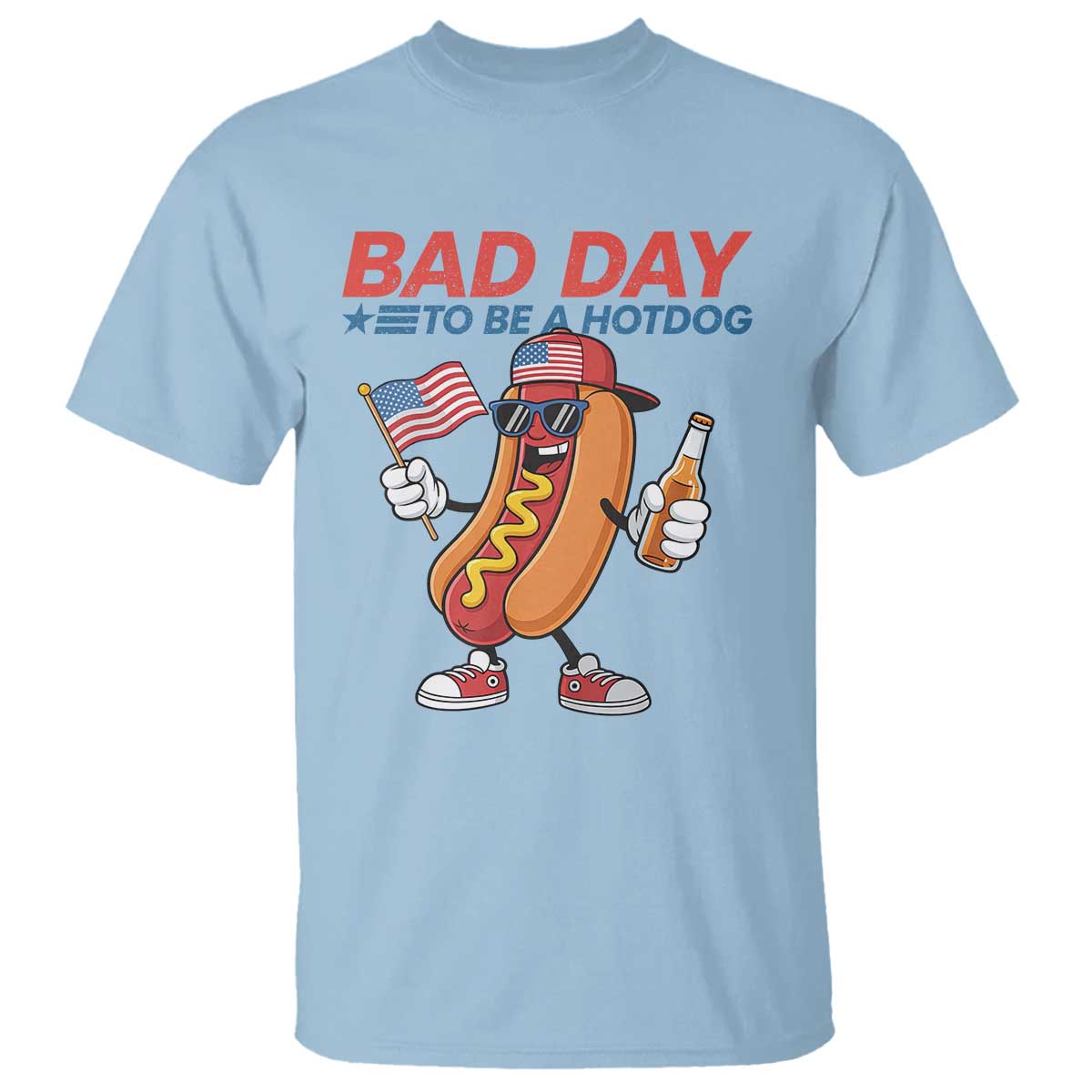 Bad Day To Be A Hot Dog T Shirt Funny BBQ Grilling 4th of July