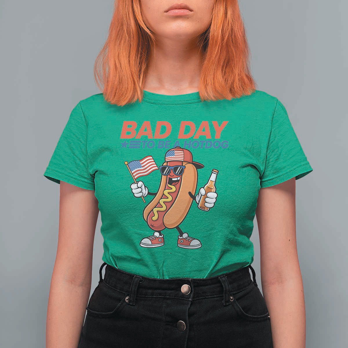Bad Day To Be A Hot Dog T Shirt For Women Funny BBQ Grilling 4th of July