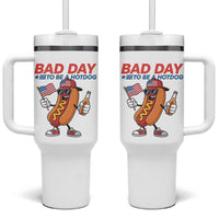 Bad Day To Be A Hot Dog Tumbler With Handle Funny BBQ Grilling 4th of July
