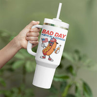 Bad Day To Be A Hot Dog Tumbler With Handle Funny BBQ Grilling 4th of July