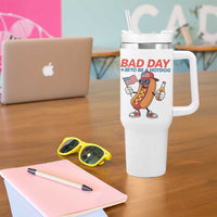 Bad Day To Be A Hot Dog Tumbler With Handle Funny BBQ Grilling 4th of July