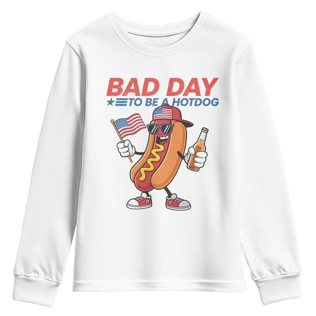Bad Day To Be A Hot Dog Youth Sweatshirt Funny BBQ Grilling 4th of July
