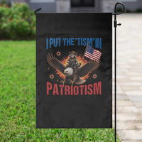 I Put The Tism In Patriotism Garden Flag Raccoon Bald Eagle 4th of July USA