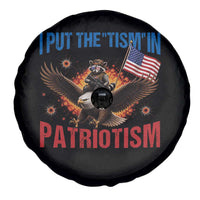 I Put The Tism In Patriotism Spare Tire Cover Raccoon Bald Eagle 4th of July USA