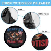 I Put The Tism In Patriotism Spare Tire Cover Raccoon Bald Eagle 4th of July USA