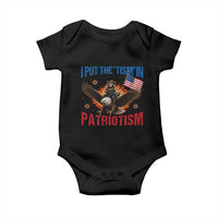 I Put The Tism In Patriotism Baby Onesie Raccoon Bald Eagle 4th of July USA
