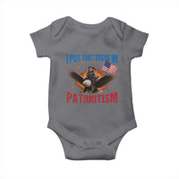 I Put The Tism In Patriotism Baby Onesie Raccoon Bald Eagle 4th of July USA