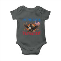 I Put The Tism In Patriotism Baby Onesie Raccoon Bald Eagle 4th of July USA