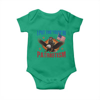 I Put The Tism In Patriotism Baby Onesie Raccoon Bald Eagle 4th of July USA
