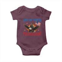 I Put The Tism In Patriotism Baby Onesie Raccoon Bald Eagle 4th of July USA