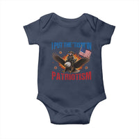 I Put The Tism In Patriotism Baby Onesie Raccoon Bald Eagle 4th of July USA