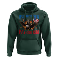 I Put The Tism In Patriotism Hoodie Raccoon Bald Eagle 4th of July USA