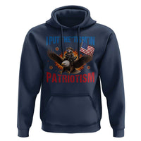 I Put The Tism In Patriotism Hoodie Raccoon Bald Eagle 4th of July USA
